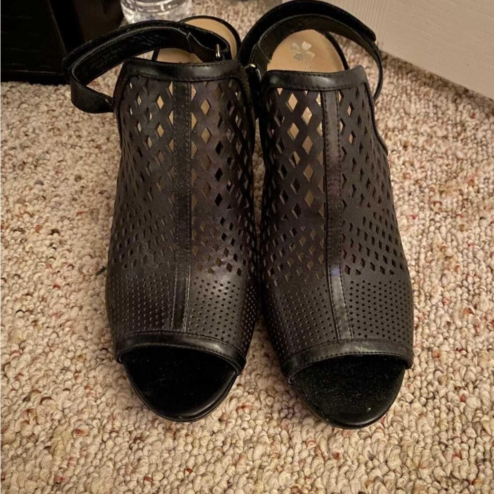 Black Perforated Women's Sandals